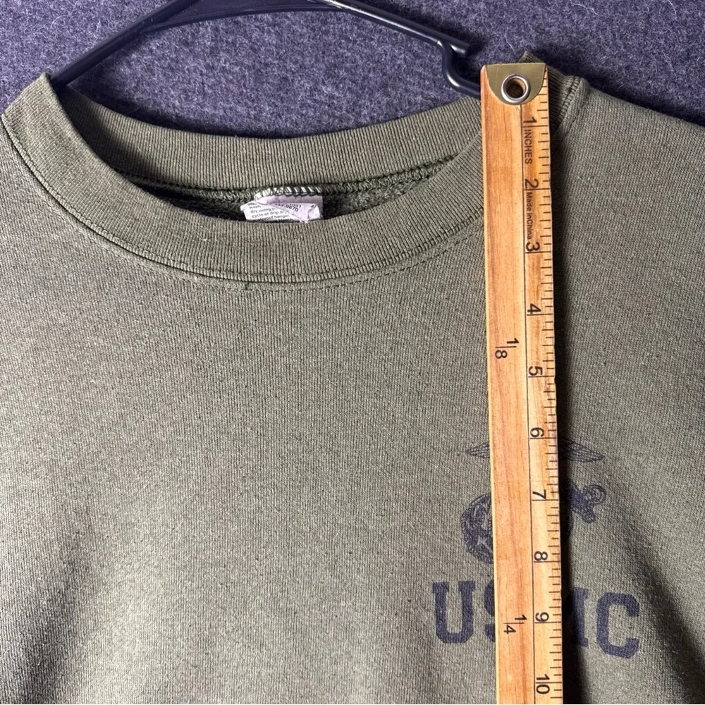 Mens small crewneck sweater USMC US Marines Pullover Green USA unisex‎